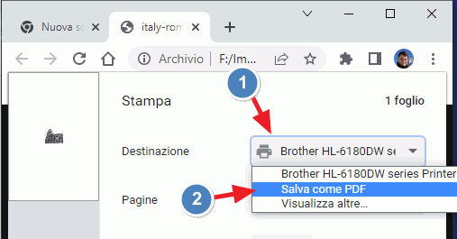 salva pdf da Chrome